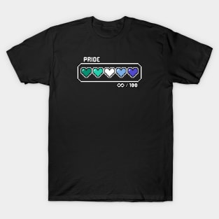 MLM Gay Pride Videogame Life Bar Hearts T-Shirt